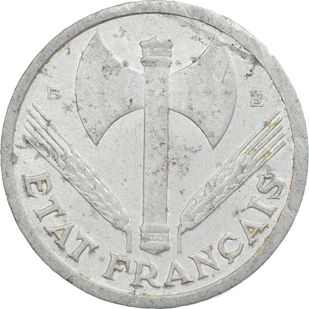 Coin, France, Bazor, Franc, 1943, Beaumont-Le-Rog, EF(40-45), Aluminum, KM:902.2