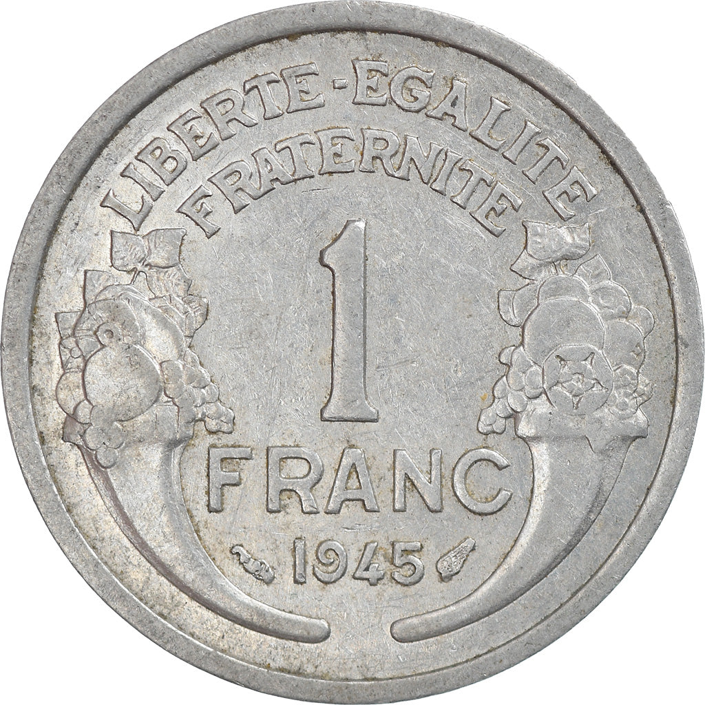 Moneta, Francja, Morlon, Franc, 1945, Paris, EF(40-45), Aluminium, KM:885a.1