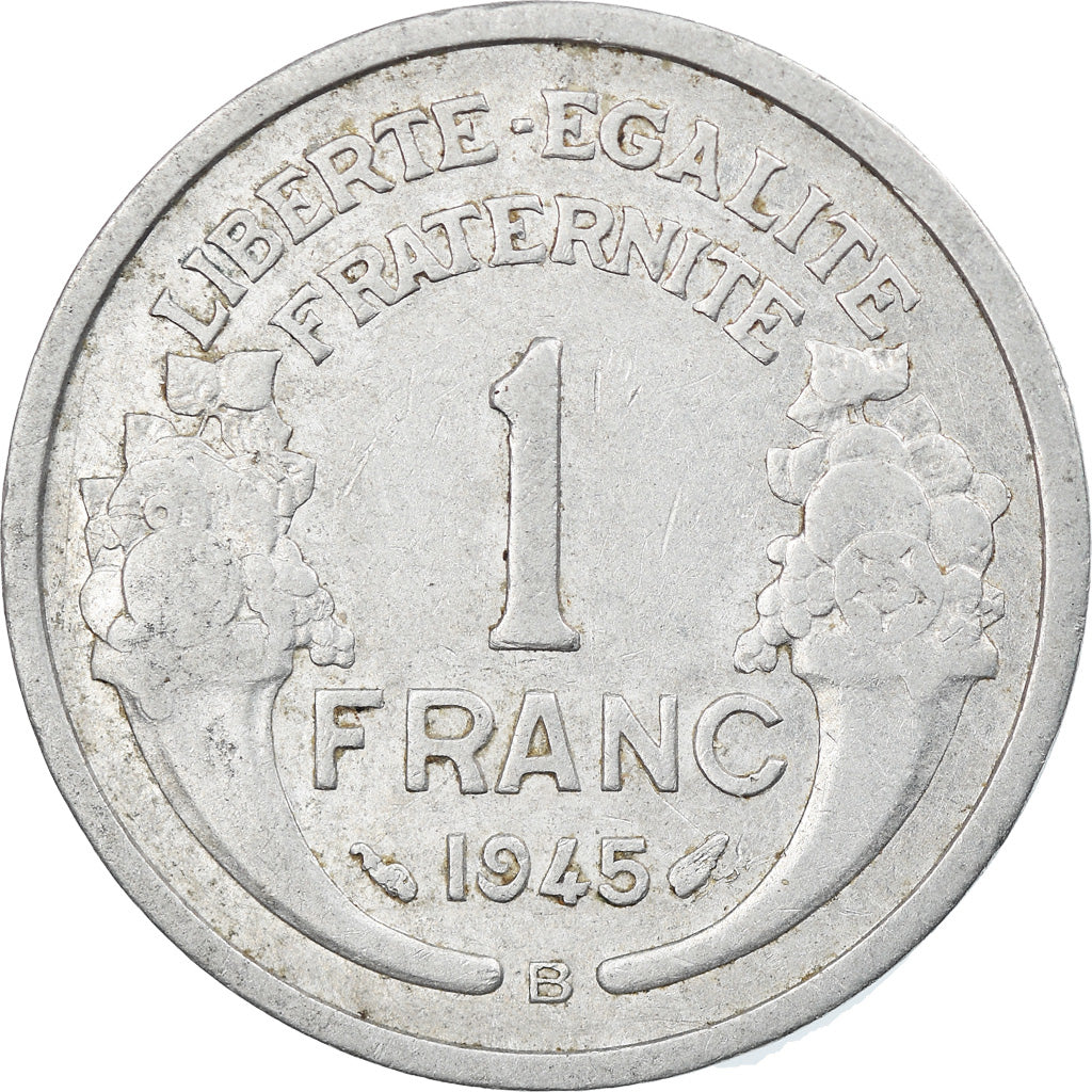 Münze, Frankreich, Morlon, Franc, 1945, Beaumont le Roger, SS, Aluminium