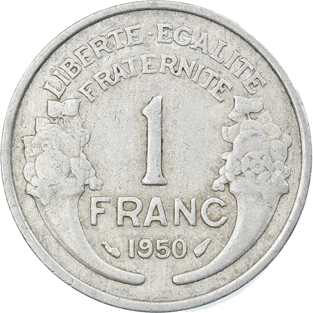 Moneta, Francja, Morlon, Franc, 1950, EF(40-45), Aluminium, KM:885a.1
