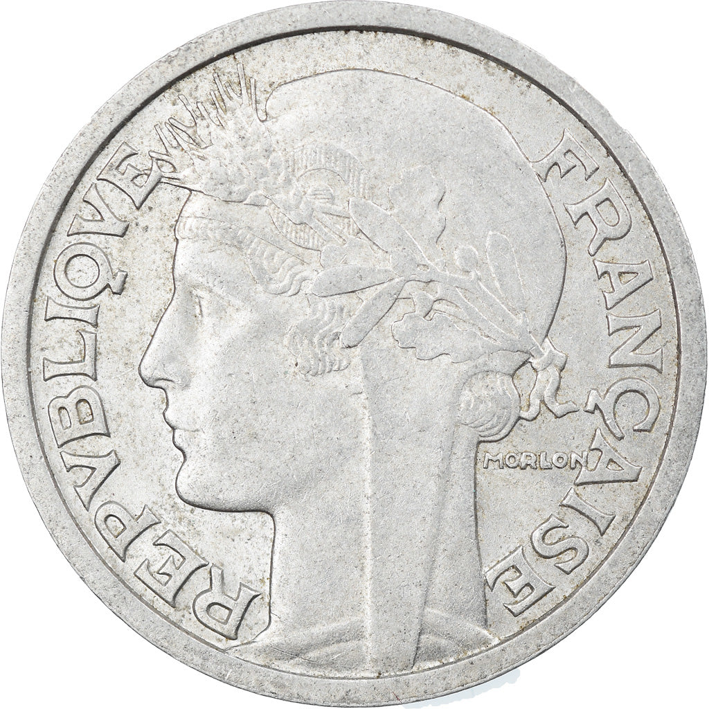 Münze, Frankreich, Morlon, 2 Francs, 1950, SS, Aluminium, KM:886a.1