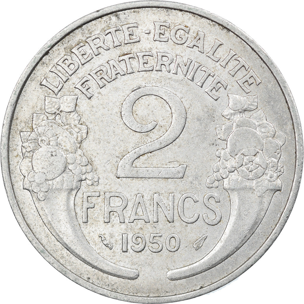Münze, Frankreich, Morlon, 2 Francs, 1950, SS, Aluminium, KM:886a.1