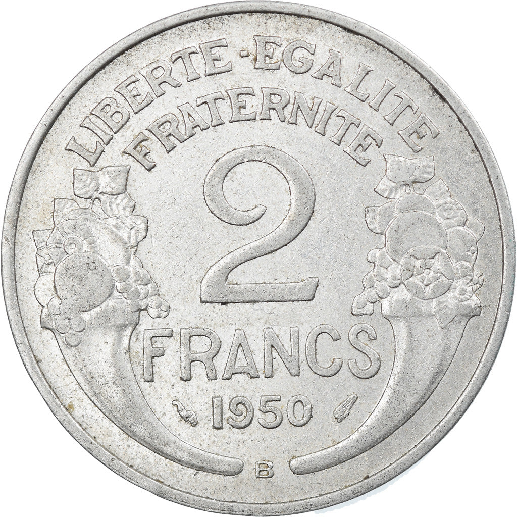 Coin, France, Morlon, 2 Francs, 1950, Beaumont - Le Roger, EF(40-45), Aluminum
