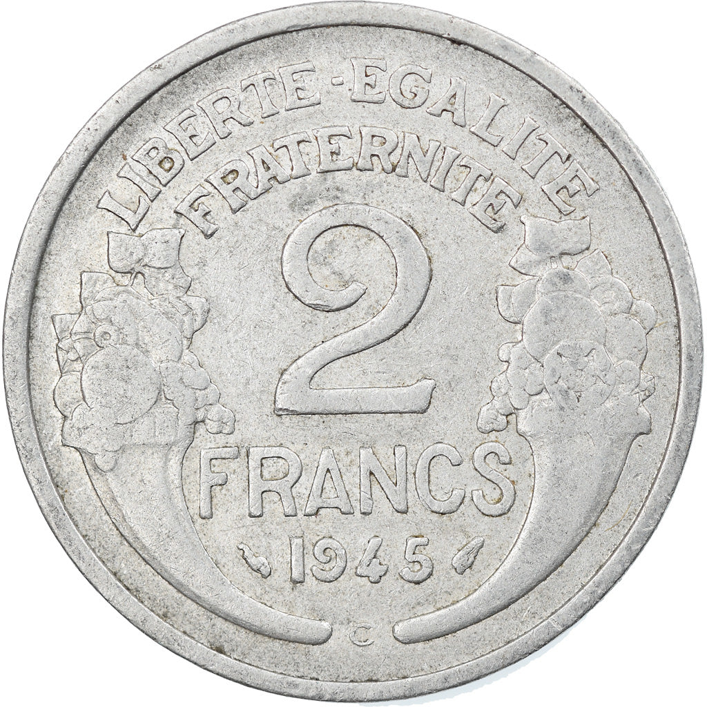 France, Morlon, 2 Francs, 1945, Castelsarrasin, TTB, Aluminium, KM:886a.3