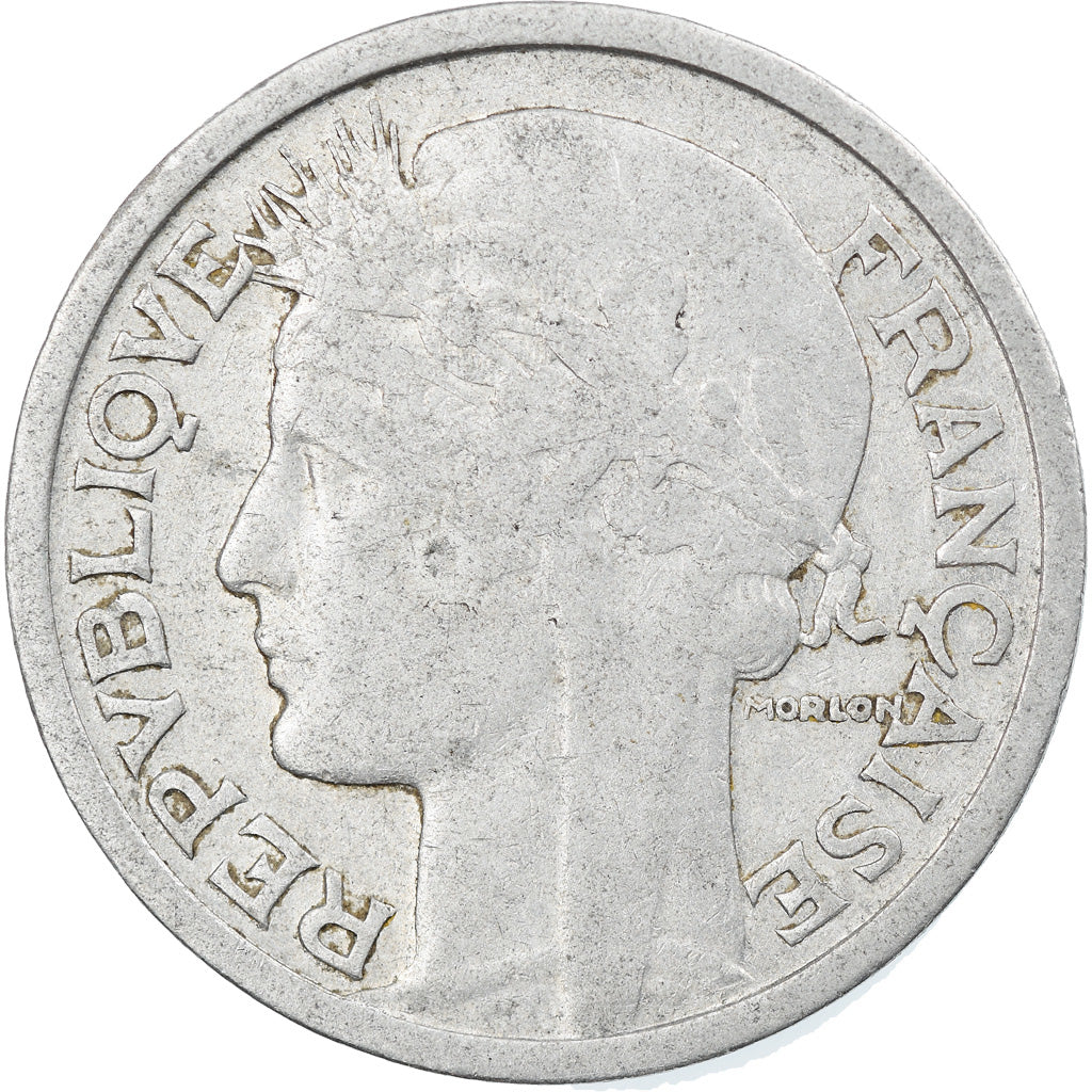 Coin, France, Morlon, 2 Francs, 1945, Beaumont le Roger, EF(40-45), Aluminum