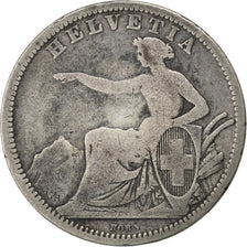 SWITZERLAND, Franc, 1861, KM #9a, VF(20-25), Silver, 4.73