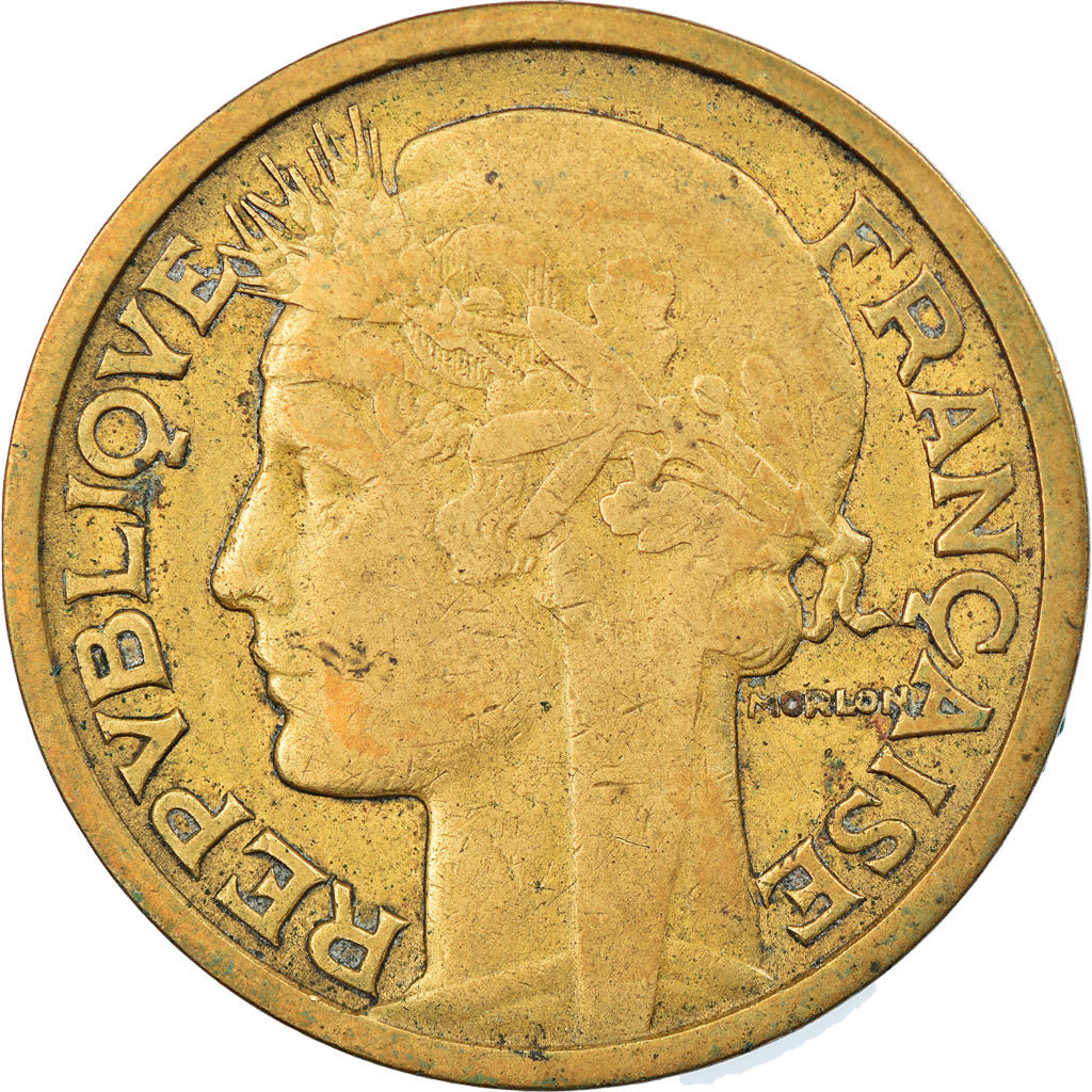 Moneta, Francja, Morlon, 2 Francs, 1934, Paris, EF(40-45), Aluminium-Brąz