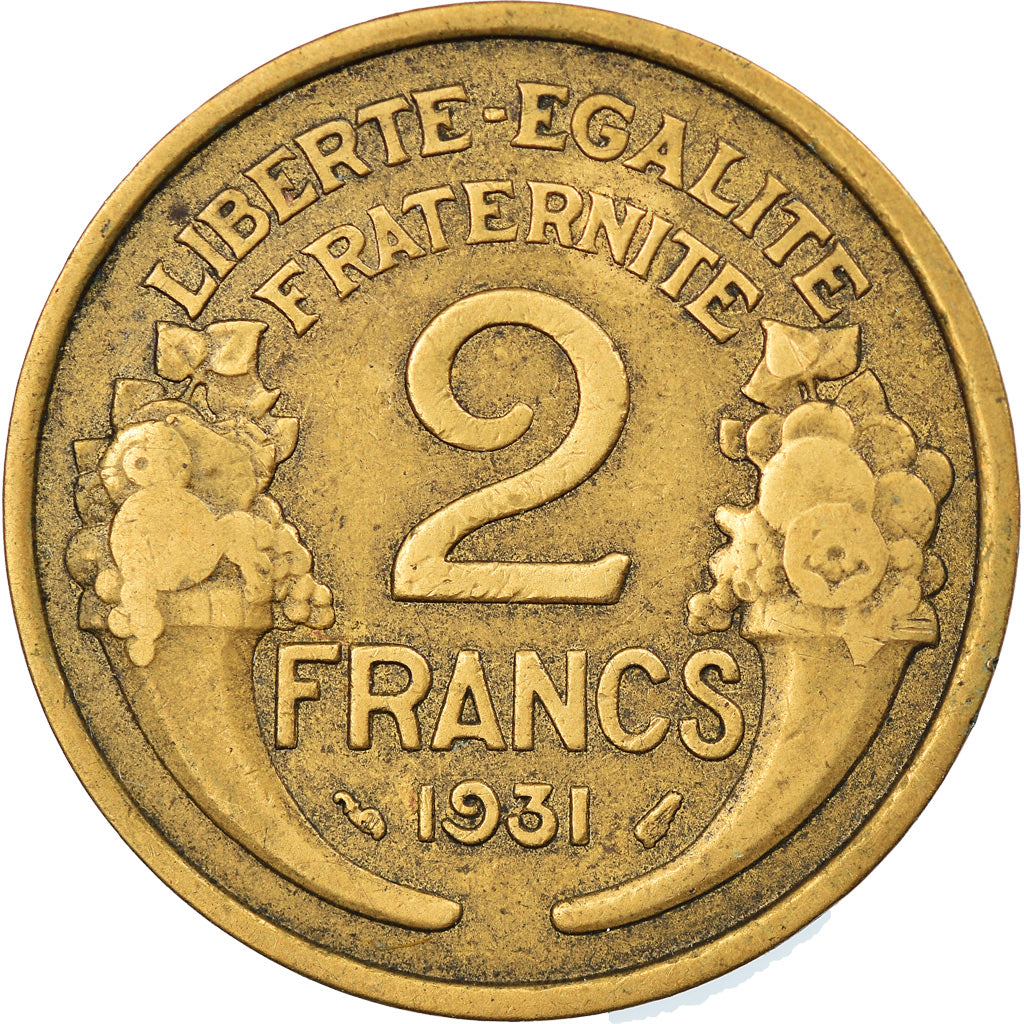 Coin, France, Morlon, 2 Francs, 1931, EF(40-45), Aluminum-Bronze, KM:886