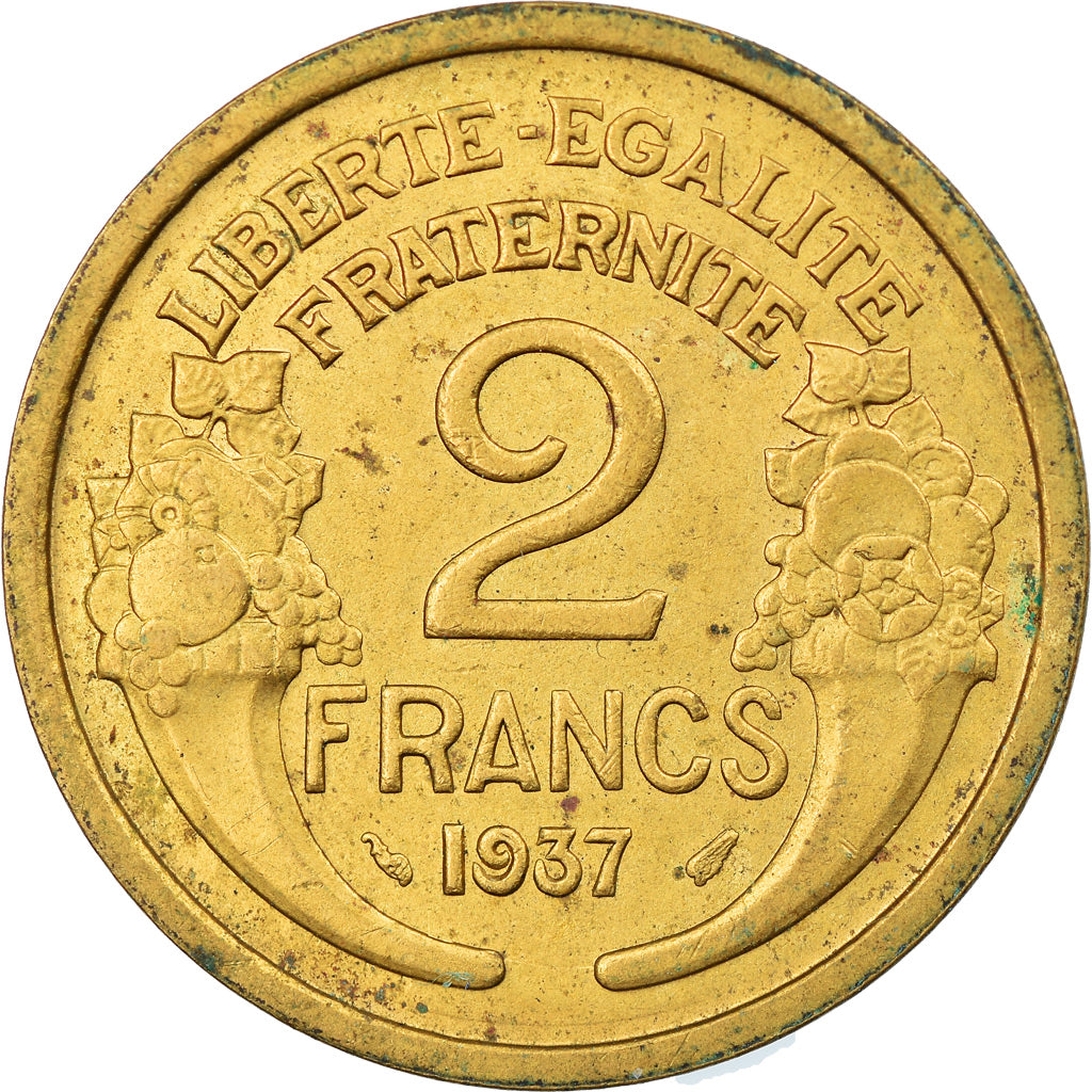 Münze, Frankreich, Morlon, 2 Francs, 1937, SS, Aluminum-Bronze, KM:886