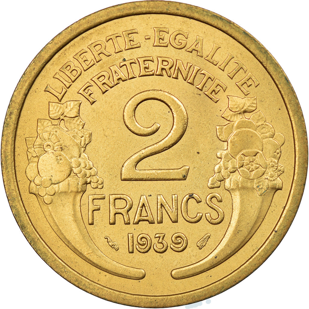 Coin, France, Morlon, 2 Francs, 1939, AU(55-58), Aluminum-Bronze, KM:886
