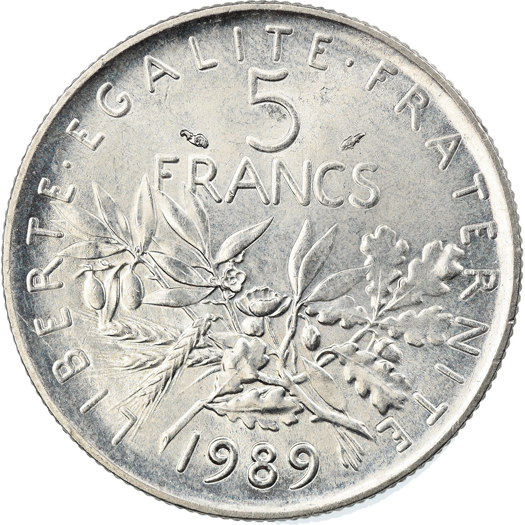 Coin, France, Semeuse, 5 Francs, 1989, Paris, AU(55-58), Nickel Clad