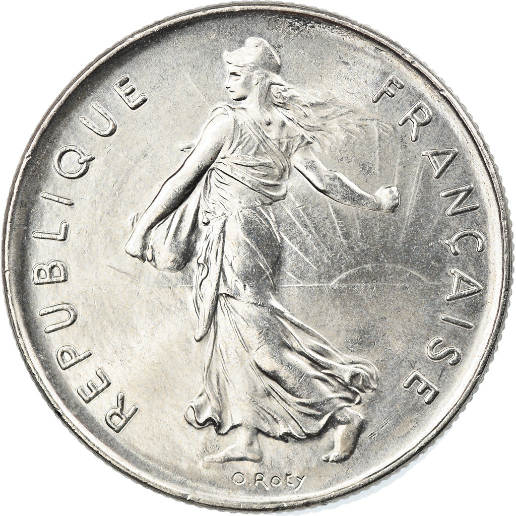 France, Semeuse, 5 Francs, 1988, Paris, AU(55-58), Nickel Clad Copper-Nickel