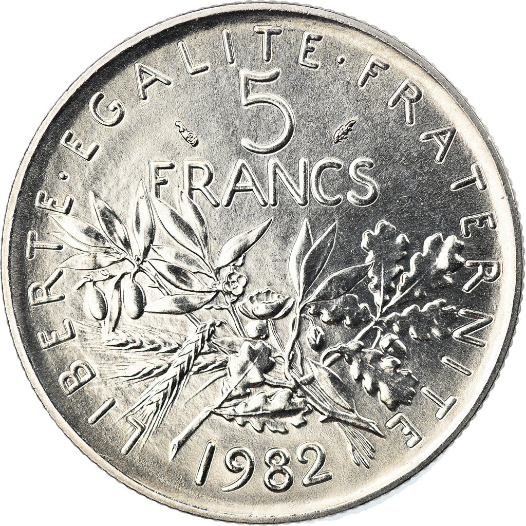 Moneda, Francia, Semeuse, 5 Francs, 1982, Paris, FDC, FDC, Níquel recubierto de