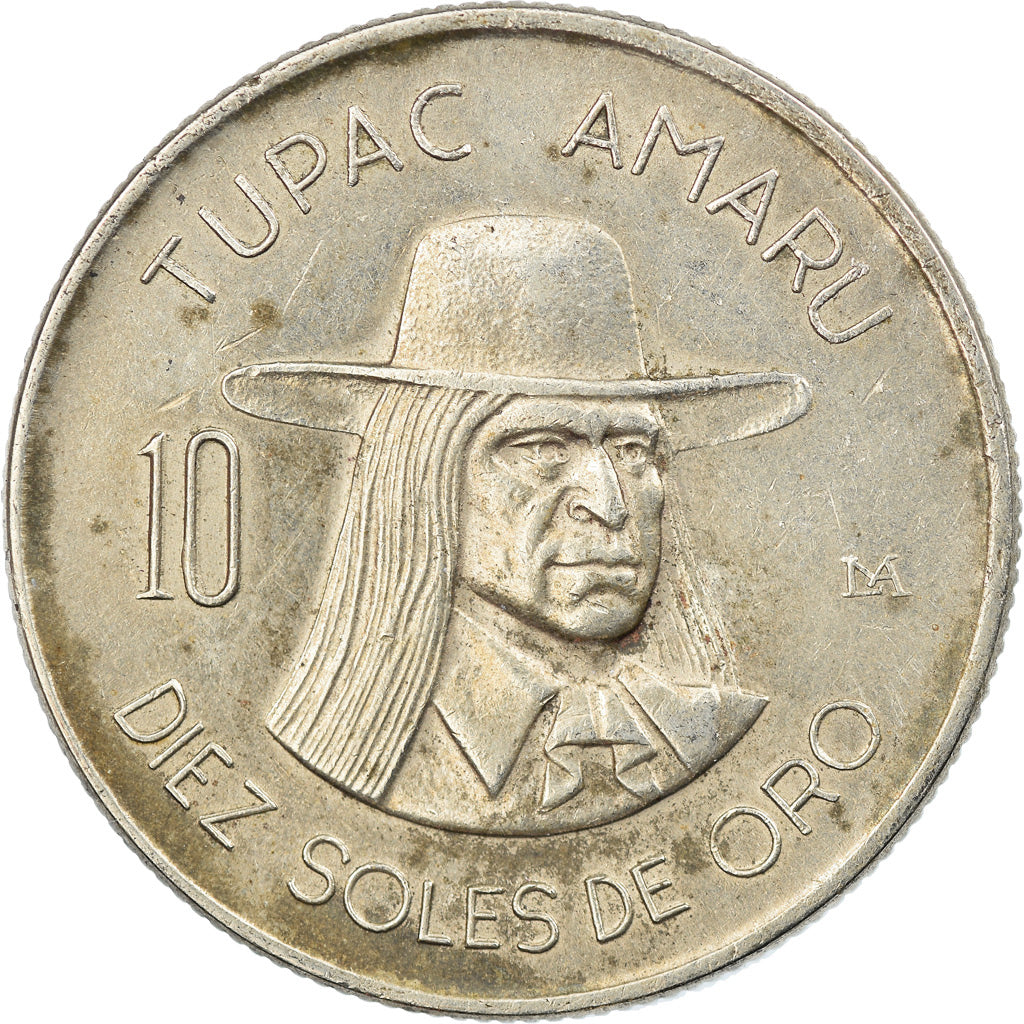 Moneda, Perú, 10 Soles, 1972, MBC, Cobre - níquel, KM:258