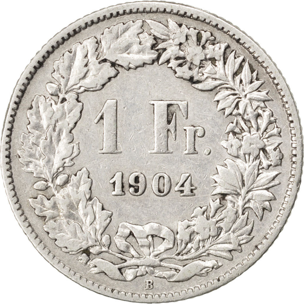 Svizzera, Franc, 1904, MB, Argento, KM:24