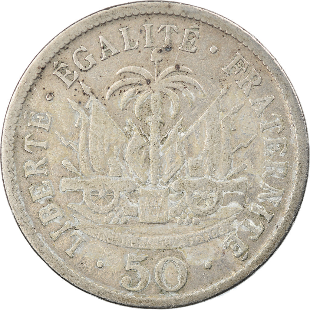 Coin, Haiti, 50 Centimes, 1908, VF(20-25), Copper-nickel, KM:56