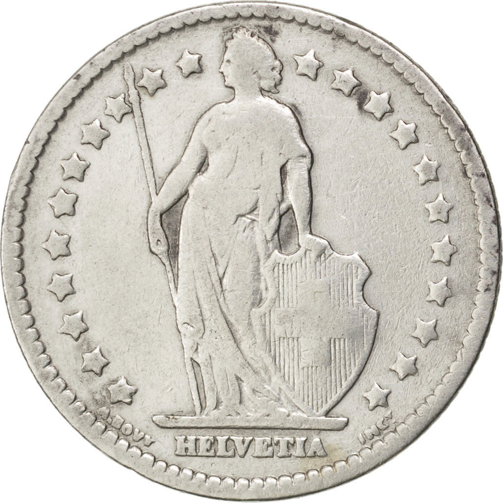 Svizzera, Franc, 1908, MB, Argento, KM:24
