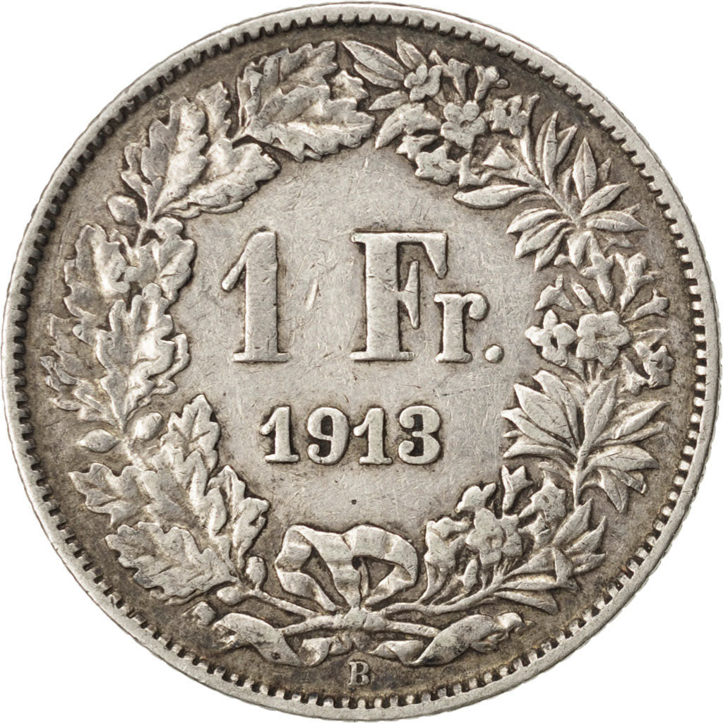 Svizzera, Franc, 1913, BB, Argento, KM:24