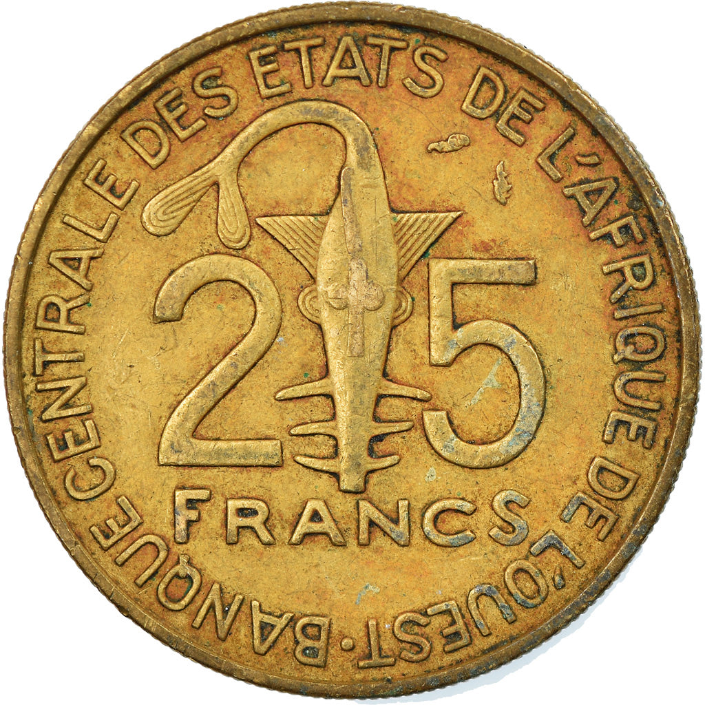 Munten, West Afrikaanse Staten, 25 Francs, 1987, ZF, Aluminum-Bronze, KM:9