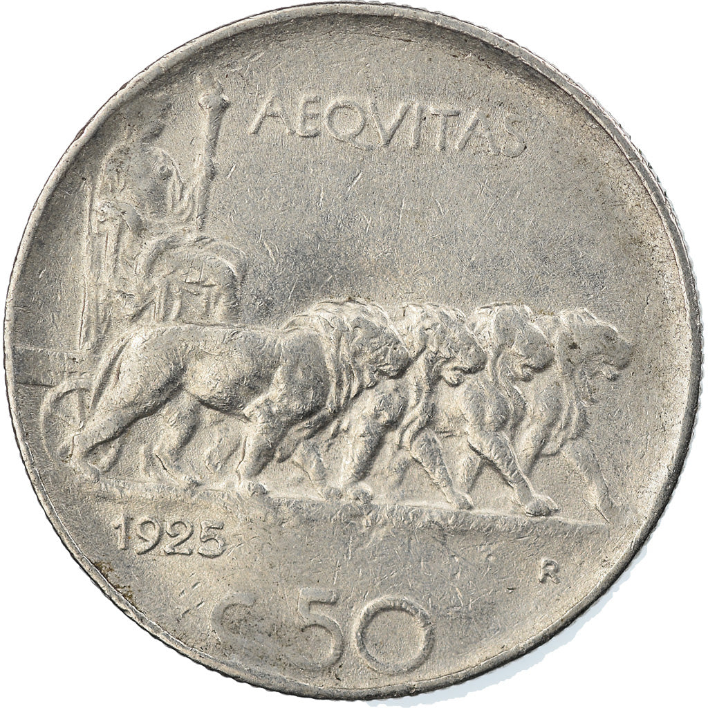 Moeda, Itália, Vittorio Emanuele III, 50 Centesimi, 1925, Rome, EF(40-45)