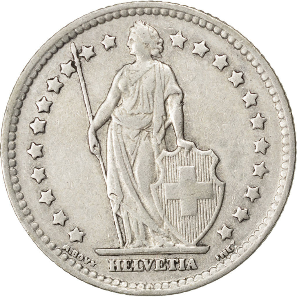 SWITZERLAND, Franc, 1931, KM #24, EF(40-45), Silver, 23.2, 4.97