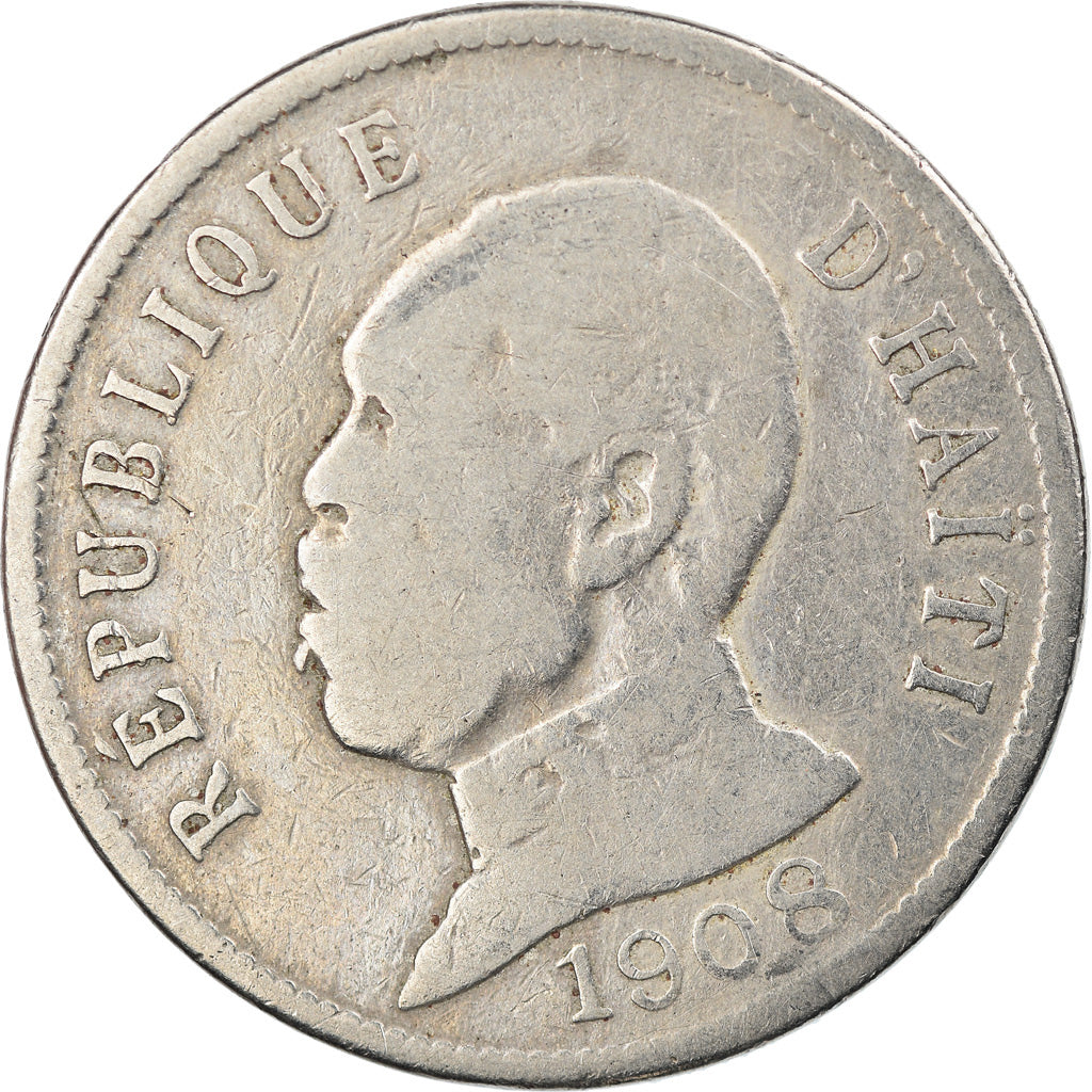 Coin, Haiti, 50 Centimes, 1908, EF(40-45), Copper-nickel, KM:56