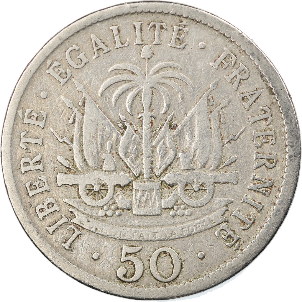 Coin, Haiti, 50 Centimes, 1908, EF(40-45), Copper-nickel, KM:56