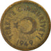 Moneta, Turchia, 10 Kurus, 1949, BB, Ottone, KM:888