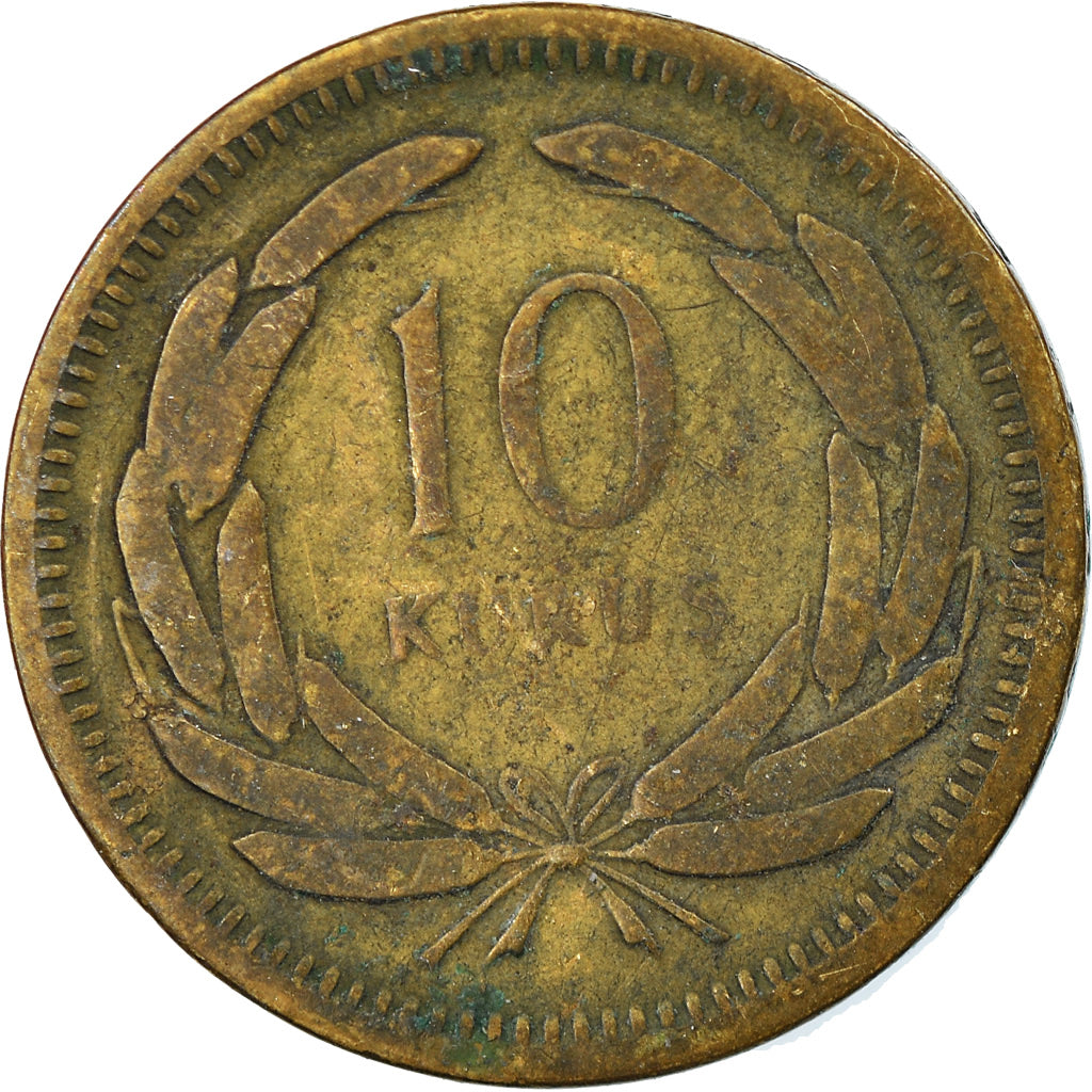 Moneta, Turchia, 10 Kurus, 1949, BB, Ottone, KM:888