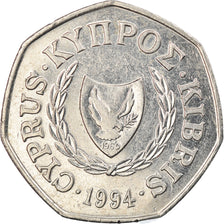 Coin, Cyprus, 50 Cents, 1994, AU(55-58), Copper-nickel, KM:66