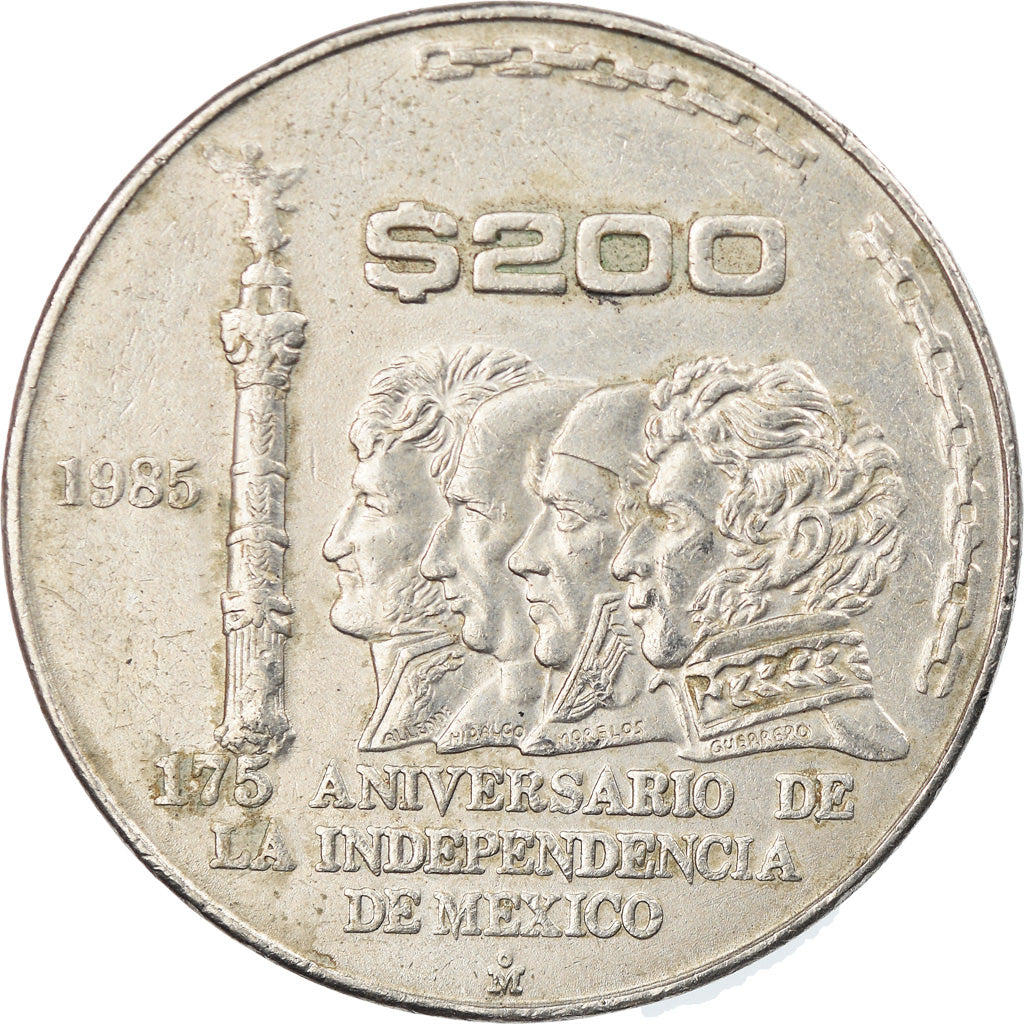 Coin, Mexico, 200 Pesos, 1985, Mexico City, EF(40-45), Copper-nickel, KM:509
