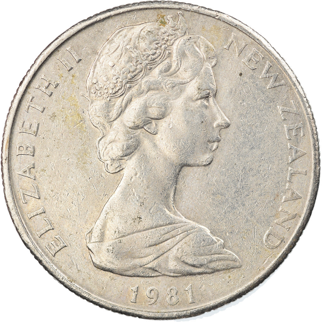 Coin, New Zealand, Elizabeth II, 50 Cents, 1981, EF(40-45), Copper-nickel