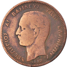 Coin, Greece, George I, 5 Lepta, 1882, VF(20-25), Copper, KM:54