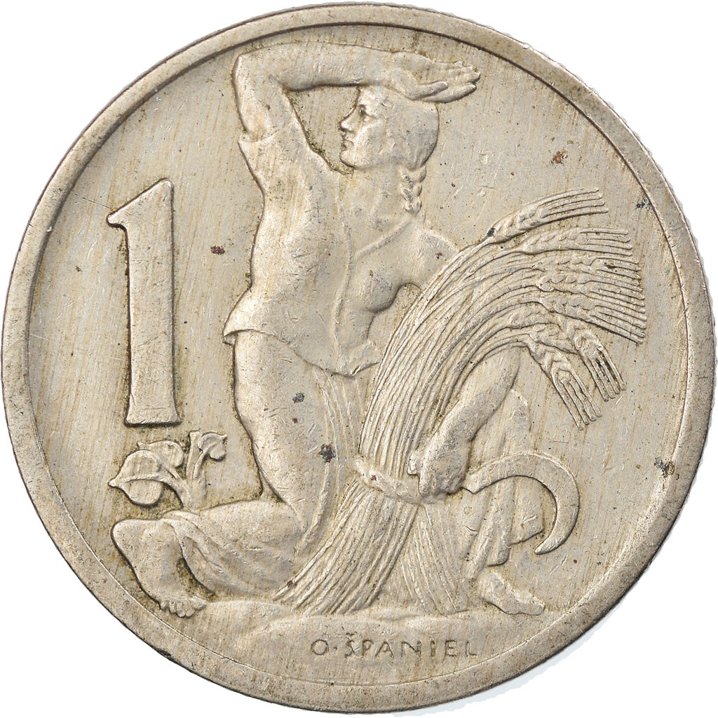 Coin, Czechoslovakia, Koruna, 1924, EF(40-45), Copper-nickel, KM:4