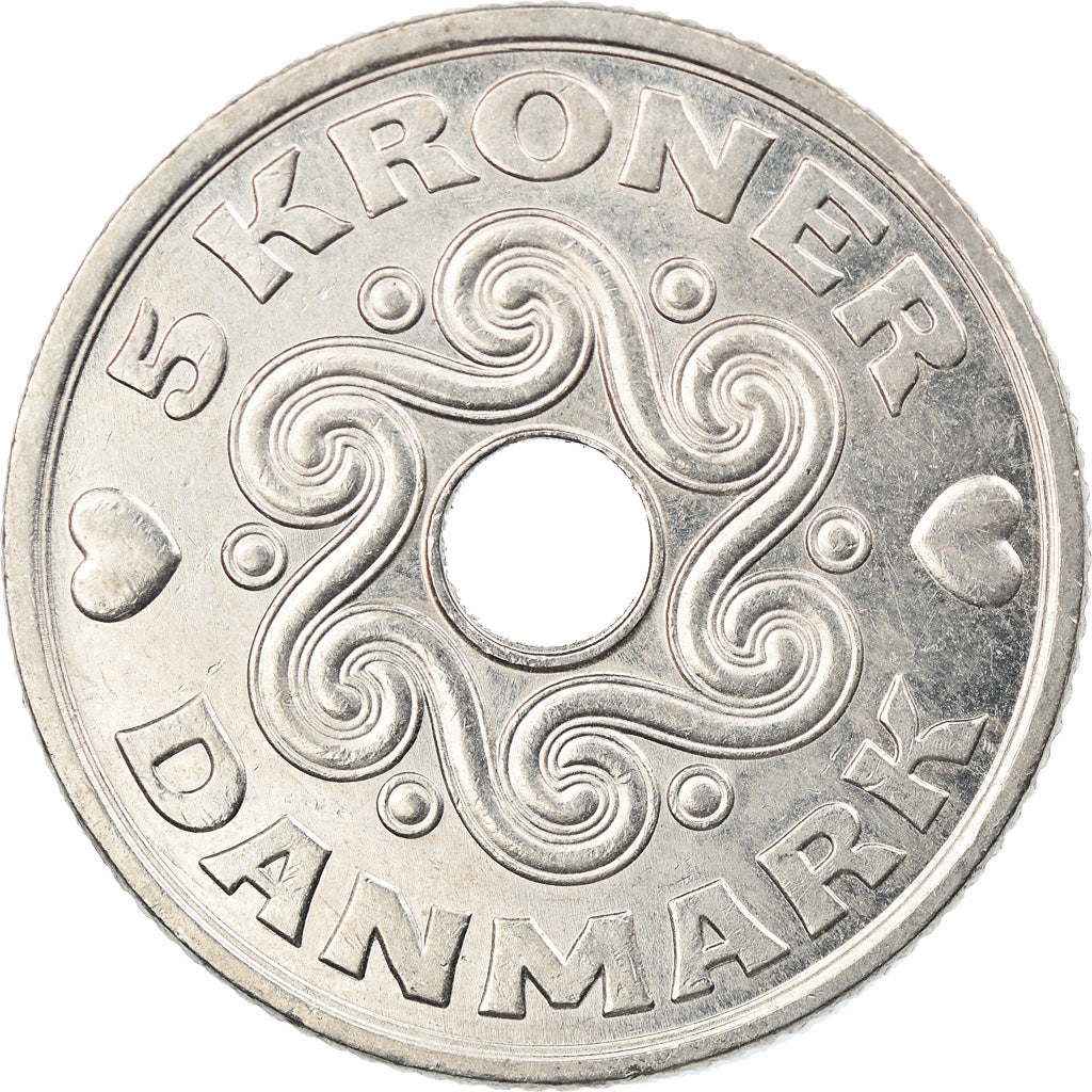 Coin, Denmark, Margrethe II, 5 Kroner, 2006, Brondby, AU(55-58), Copper-nickel