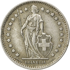 SWITZERLAND, Franc, 1958, KM #24, EF(40-45), Silver, 23.2, 5.01