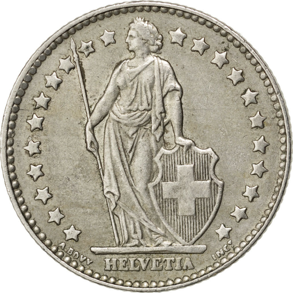 SWITZERLAND, Franc, 1962, KM #24, AU(50-53), Silver, 23.2, 4.99