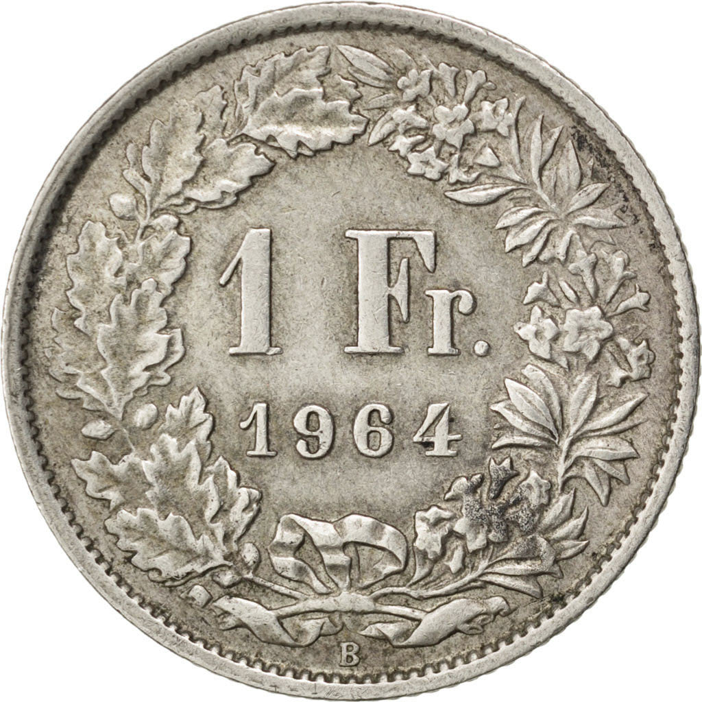 Coin, Switzerland, Franc, 1964, AU(50-53), Silver, KM:24