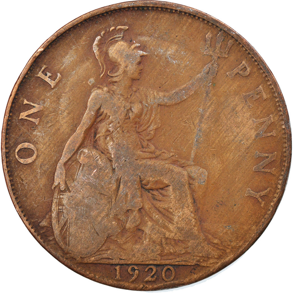 Coin, Great Britain, George V, Penny, 1920, VF(20-25), Bronze, KM:810