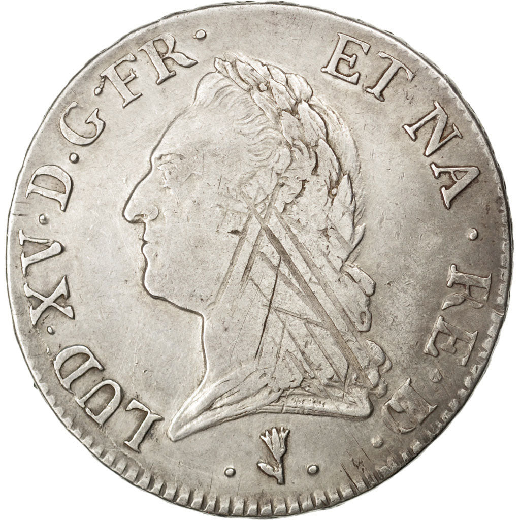FRANCE, Écu de Béarn à la vieille tête, ECU, 1772, Pau, KM #555, VF(20-25), Silv