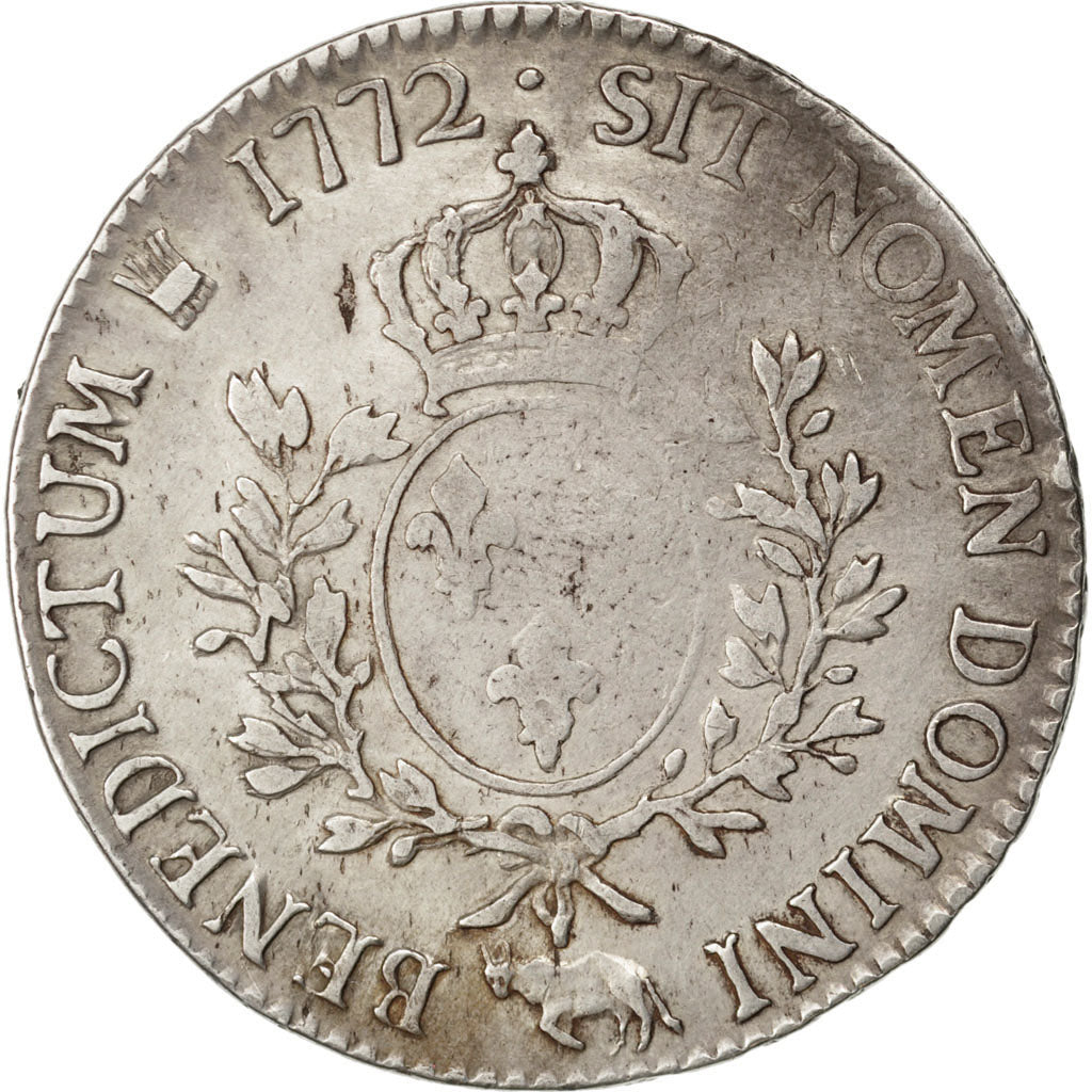FRANCE, Écu de Béarn à la vieille tête, ECU, 1772, Pau, KM #555, VF(20-25), Silv