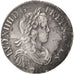FRANCE, Écu à la mèche longue, ECU, 1652, Rouen, KM #155.2, VF(30-35), Silver, G