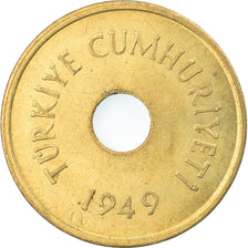 Moeda, Turquia, 2-1/2 Kurus, 1949, EF(40-45), Latão, KM:885