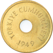 Coin, Turkey, 2-1/2 Kurus, 1949, EF(40-45), Brass, KM:885