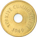 Moneta, Turcja, 2-1/2 Kurus, 1949, EF(40-45), Mosiądz, KM:885
