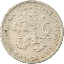 Coin, Czechoslovakia, Koruna, 1924, EF(40-45), Copper-nickel, KM:4