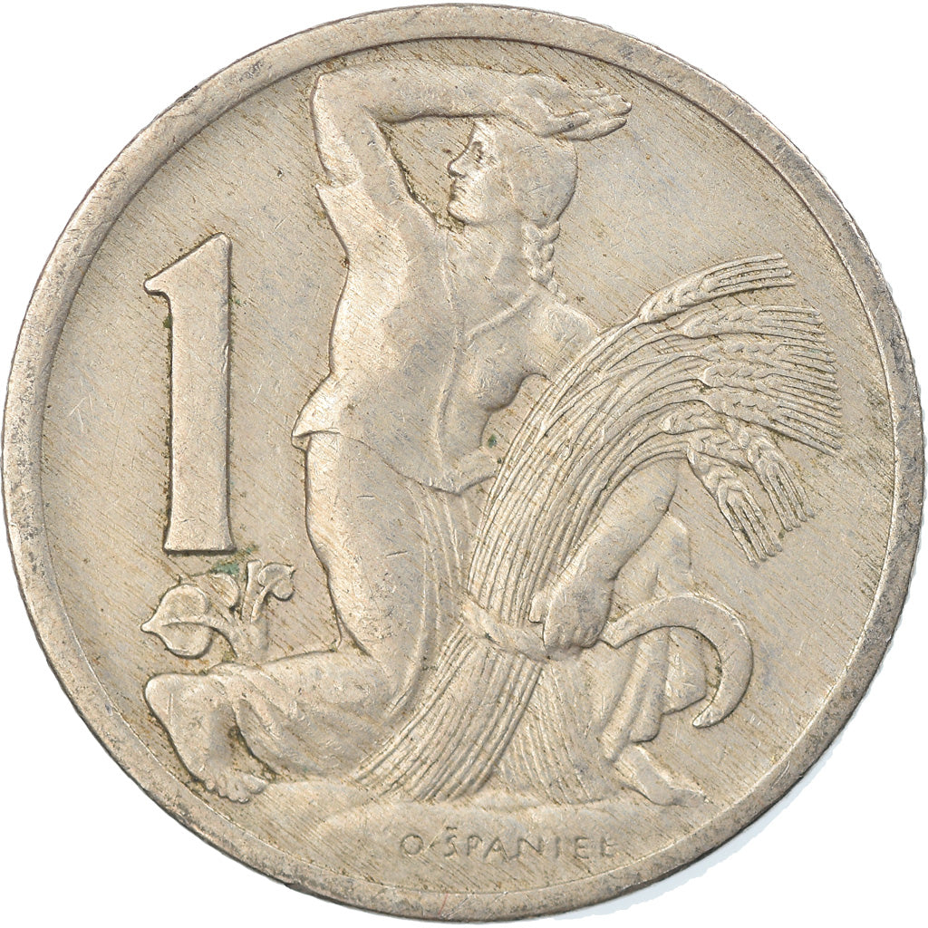 Coin, Czechoslovakia, Koruna, 1924, EF(40-45), Copper-nickel, KM:4