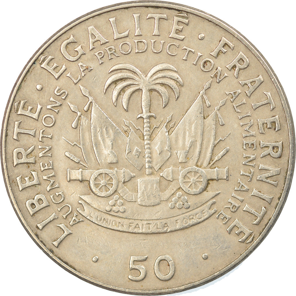 Coin, Haiti, 50 Gourdes, 1975, EF(40-45), Silver, KM:113.1