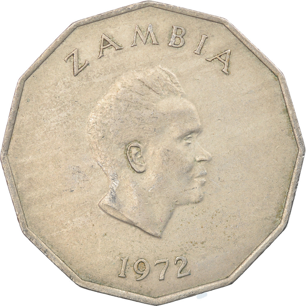 Coin, Zambia, 50 Ngwee, 1972, British Royal Mint, EF(40-45), Copper-nickel