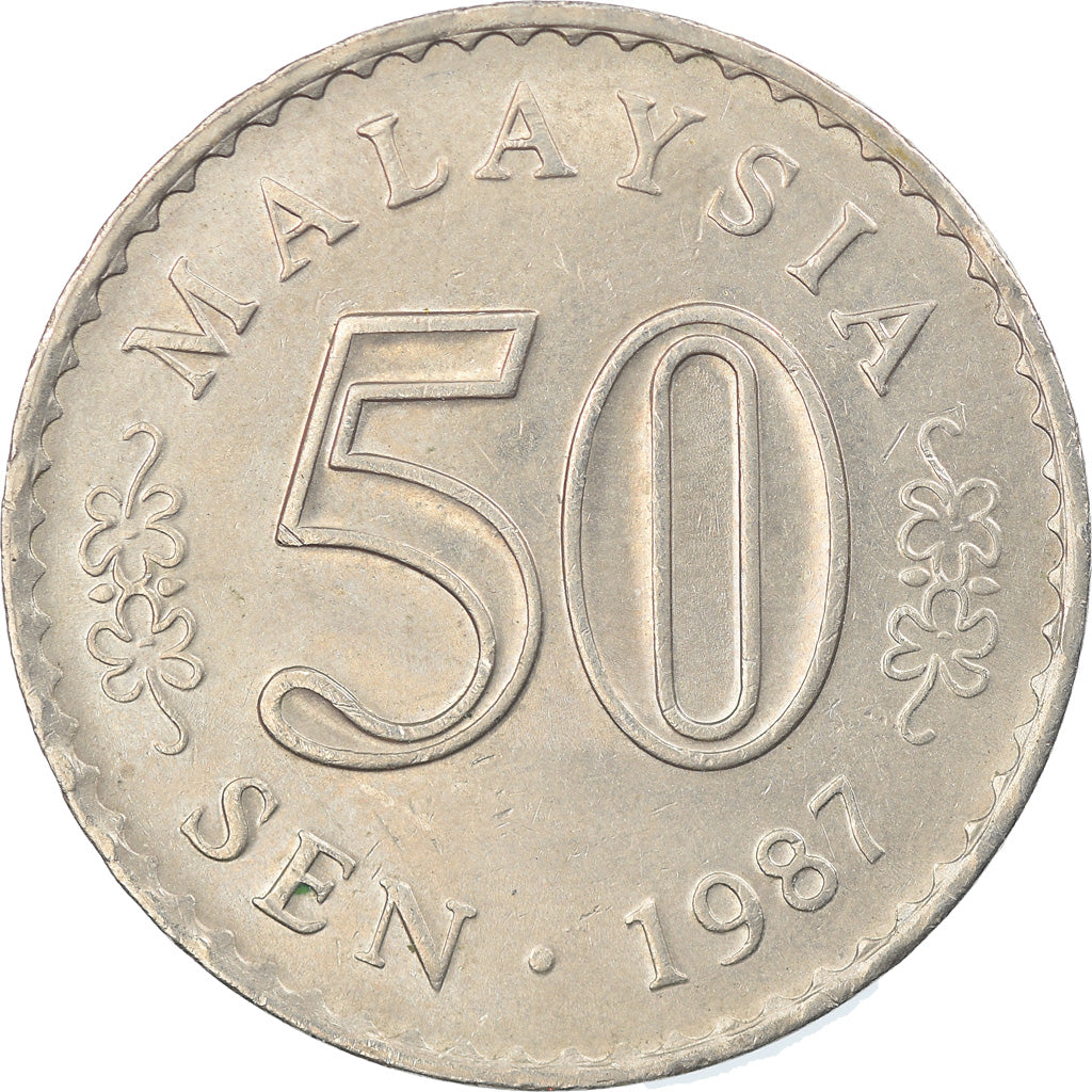 Moneta, Malezja, 50 Sen, 1987, Franklin Mint, EF(40-45), Miedź-Nikiel, KM:5.3